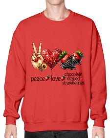 Chocolate Dipped Strawberries 727# - strawberry- Sweatshirt - Crew