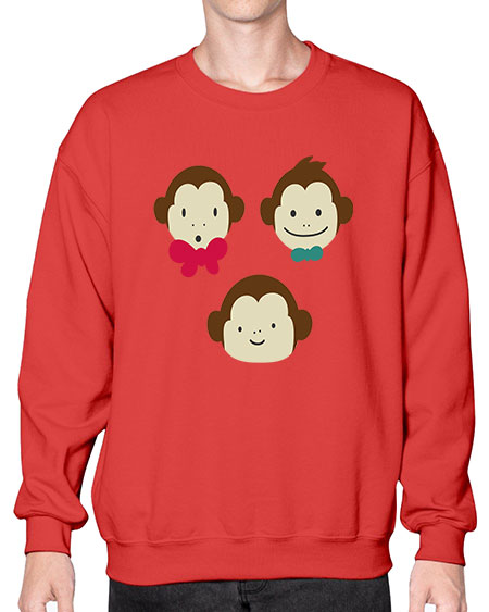 Cute_little_monkeys_5425 - monkey- Sweatshirt - Crew