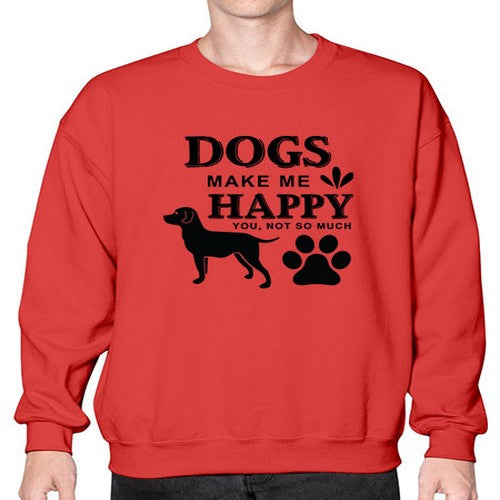 Dogs Make Me Happy Style 44# - dogs- Sweatshirt - Crew