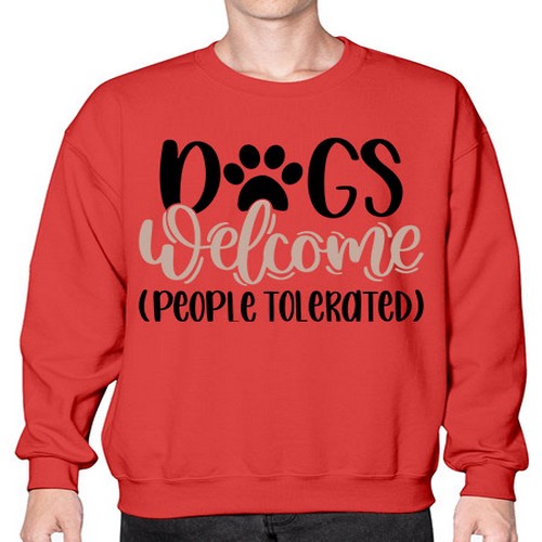 Dogs Welcome Style 21# - dogs- Sweatshirt - Crew