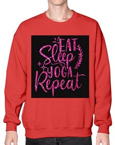 Eat Sleep Yoga Repeat  207# - yoga- Sweatshirt - Crew