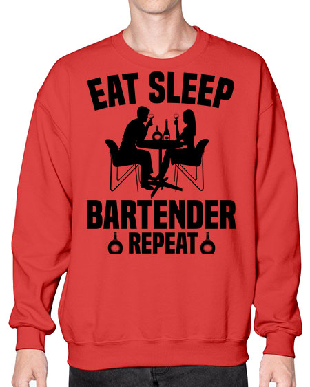 Eat sleep Style 130# - bartender- Sweatshirt - Crew
