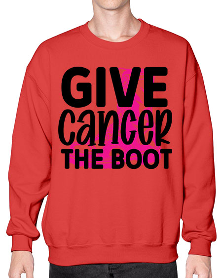 Give Cancer the Boot 25# - breast cancer- Sweatshirt - Crew