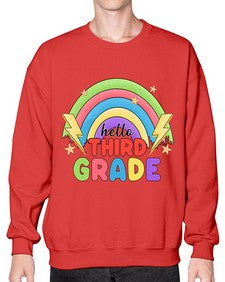 Hello third Grade Rainbow 348# - third grade- Sweatshirt - Crew