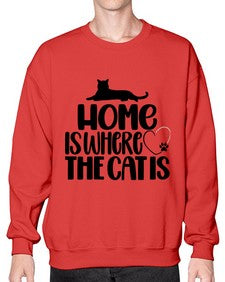 Home Is Where The Cat is Style 93# - cats- Sweatshirt - Crew