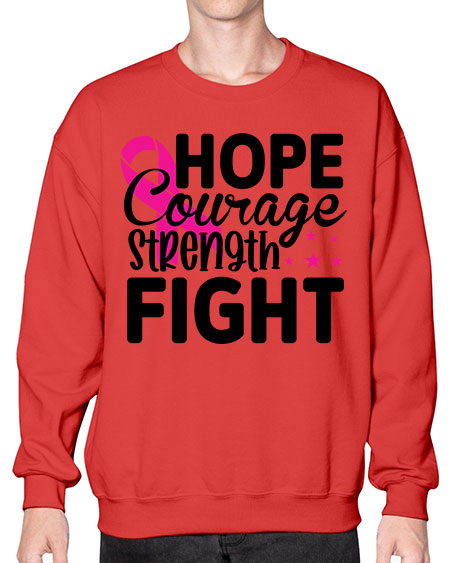 Hope Courage Strength Fight 21# - breast cancer- Sweatshirt - Crew