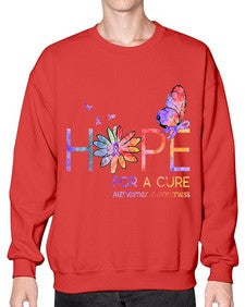 Hope For A Cure Alzheimer Awareness Flower 162# - alzheimers- Sweatshirt - Crew