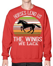 Horses lend us the wings we lack Style 43# - horse- Sweatshirt - Crew