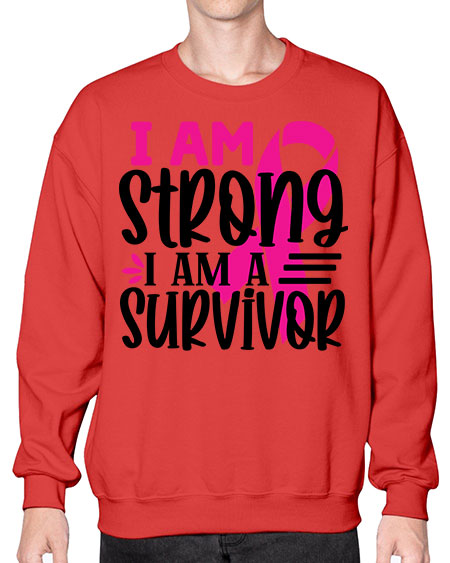 I Am Strong I Am a Survivor 19# - breast cancer- Sweatshirt - Crew