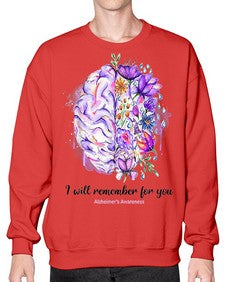 I Will Remember For You Brain Alzheimers Awareness 184# - alzheimers- Sweatshirt - Crew
