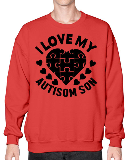 I love my Style 45# - autism- Sweatshirt - Crew