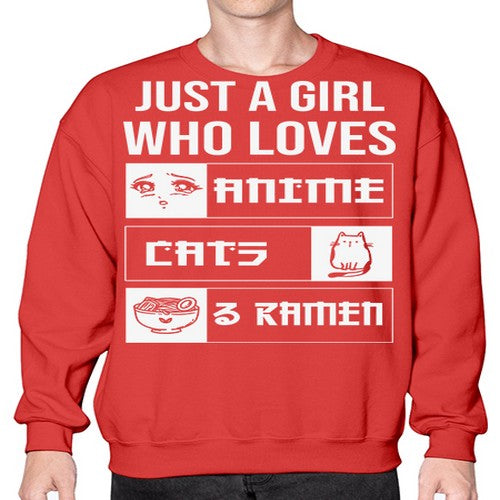 Just A Girl Who Loves 263# - anime- Sweatshirt - Crew