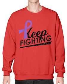 Keep Fighting Alzheimers Epilepsy Warrior Awareness Ribbon 190# - alzheimers- Sweatshirt - Crew