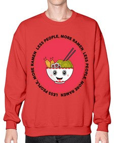 Less People More Ramen 1283# - Ramen- Sweatshirt - Crew