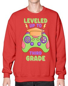 Leveled up to third Grade 472# - third grade- Sweatshirt - Crew