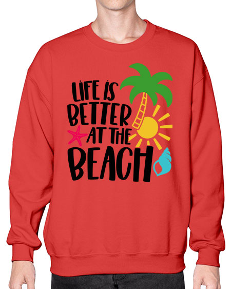 Life Is Better At The Beach Style 34# - summer- Sweatshirt - Crew