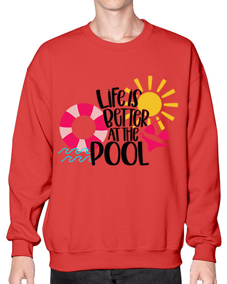 Life Is Better At The Pool Style 33# - summer- Sweatshirt - Crew
