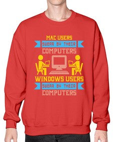 Mac users swear by their computers 25# - computer- Sweatshirt - Crew