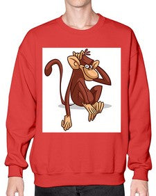Monkey 174# - cartoon animals- Sweatshirt - Crew