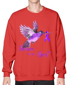 No One Figh Alone Ribbon Alzheimer 201# - alzheimers- Sweatshirt - Crew