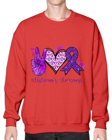 Peace Love Cure Alzheimer Awareness 205# - alzheimers- Sweatshirt - Crew