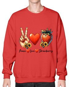 Peace Love Strawberry Festival 1479# - strawberry- Sweatshirt - Crew