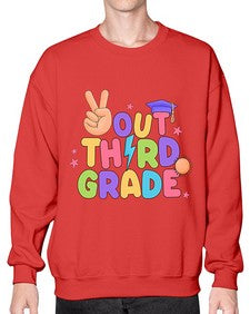 Peace Out third Grade Peace 648# - third grade- Sweatshirt - Crew