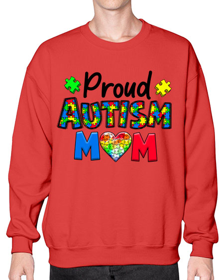 Proud Autism Mom - autism- Sweatshirt - Crew