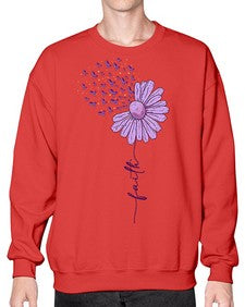 Purple Daisy Faith AlzheimerS Awareness 209# - alzheimers- Sweatshirt - Crew