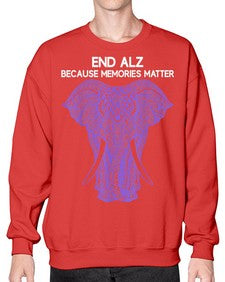 Purple Elephant Alzheimer Awareness 211# - alzheimers- Sweatshirt - Crew