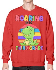Roaring to third Grade Trex 773# - third grade- Sweatshirt - Crew