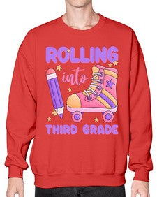 Rolling into third Grade 790# - third grade- Sweatshirt - Crew