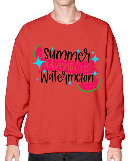 Summer Adventures Watermelon Style 23# - summer- Sweatshirt - Crew