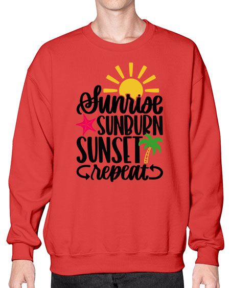 Sunrise Sunburn Sunset Repeat Style 16# - summer- Sweatshirt - Crew