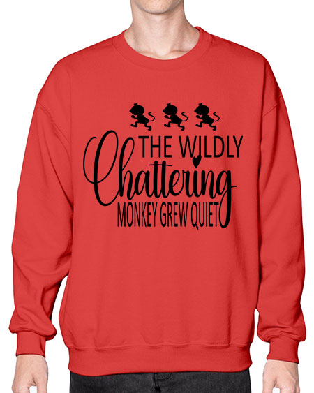The wildly chattering monkey grew  - monkey- Sweatshirt - Crew