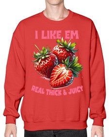 Thick and Juicy Strawberry Festival 1636# - strawberry- Sweatshirt - Crew