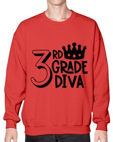 Third Grade Diva 953# - third grade- Sweatshirt - Crew