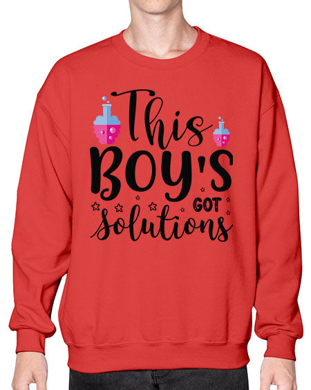 This Boy s Got Solutions 20# - general science- Sweatshirt - Crew