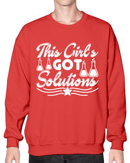 This Girl s Got Solutions 18# - general science- Sweatshirt - Crew