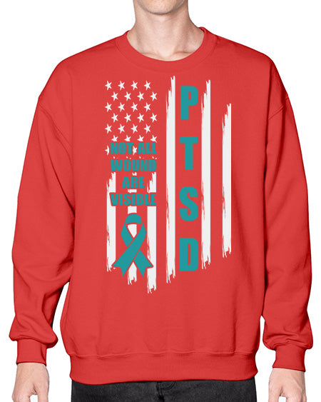 Veteran Not All Wounds Are 5# - PTSD- Sweatshirt - Crew