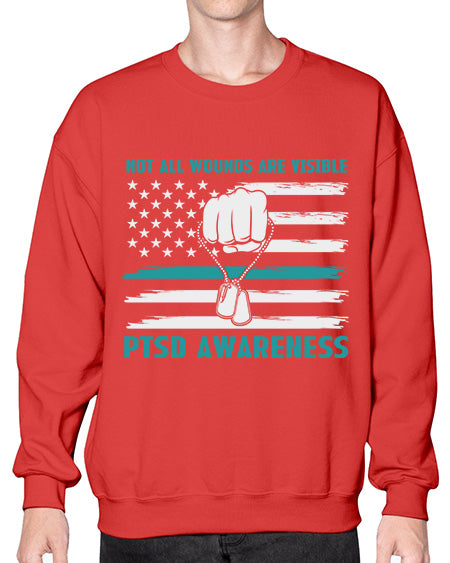 Veteran PTSD Not all wounds 4# - PTSD- Sweatshirt - Crew