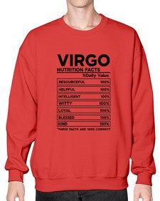 Virgo Nutrition Facts 530# - virgo- Sweatshirt - Crew