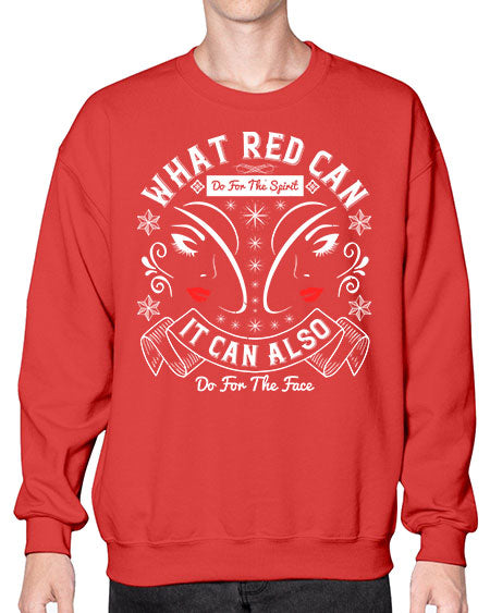 What red can do for the spirit it can also do for the face Style 175# -makeup Sweatshirt - Crew