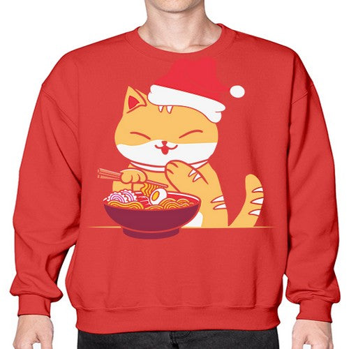 Xmas Kawaii Anime Shiba Inu Eating Ramen 289# - anime- Sweatshirt - Crew