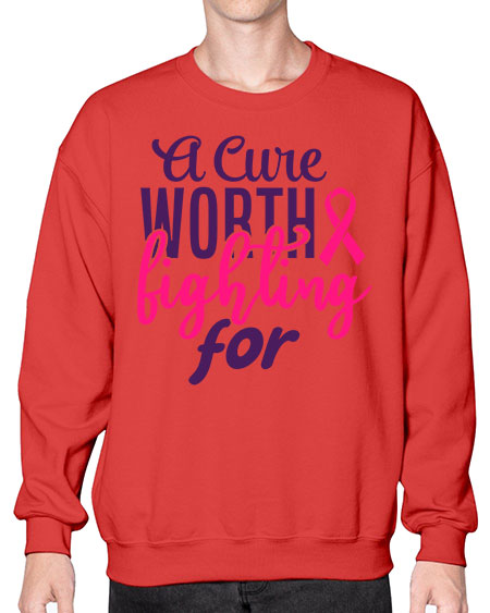 a cure worth fighting for Style 17# - breast cancer- Sweatshirt - Crew