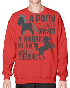 a pony is childhood dream a horse is an adult - horse- Sweatshirt - Crew