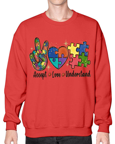accept love understand 2# - autism- Sweatshirt - Crew