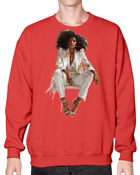 african american girl 2# -  fashion- Sweatshirt - Crew