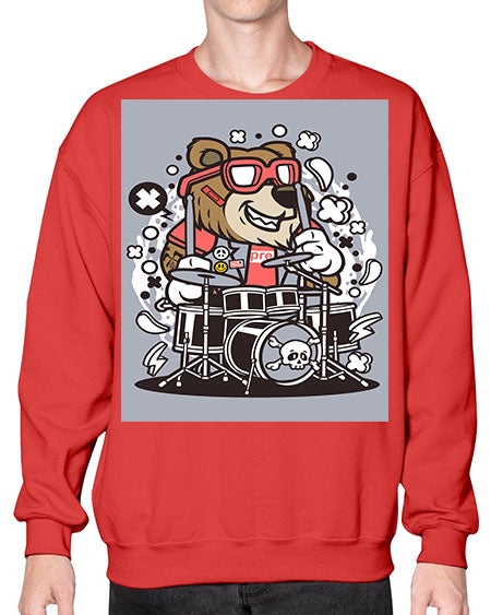 bear drummer 33# - bears - animals- Sweatshirt - Crew