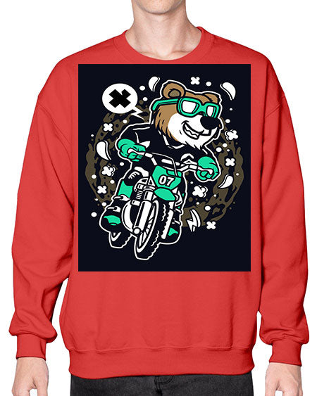 bear motocross rider 37# - bears - animals- Sweatshirt - Crew